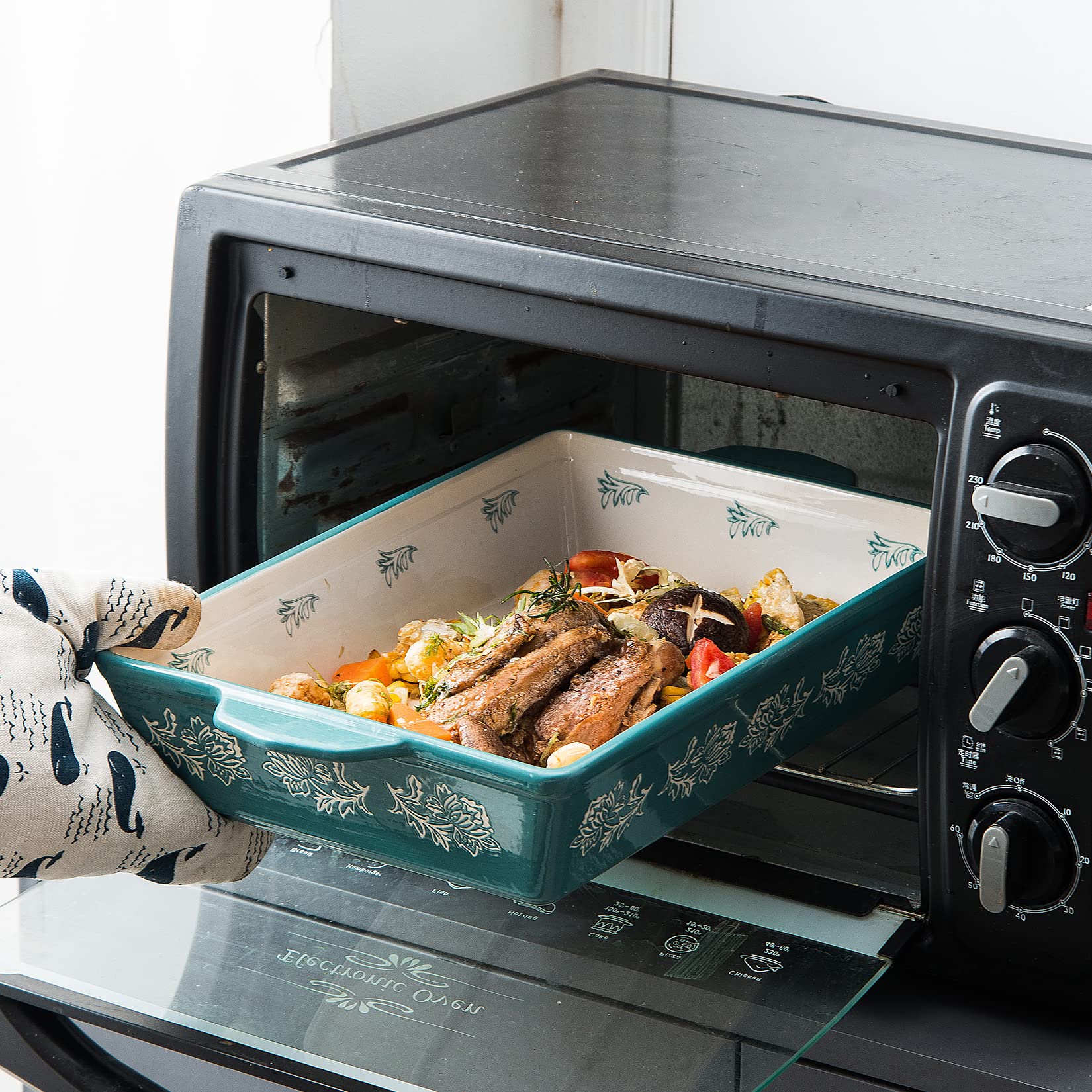Wisenvoy 3-Piece Ceramic Baking Dish Set - Oven Safe Lasagna Pan & Casserole Dish for Baking, Roasting & Serving | Perfect for Family Dinners, Holiday Meals & Potlucks