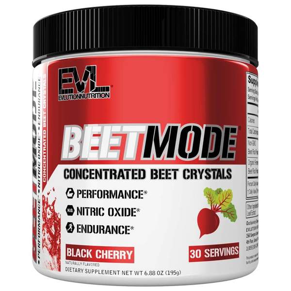 EVLution Nutrition BeetMode Pre-Workout Powder - Black Cherry Flavor (195g) | Natural Energy & Endurance Booster for Athletes & Fitness Enthusiasts