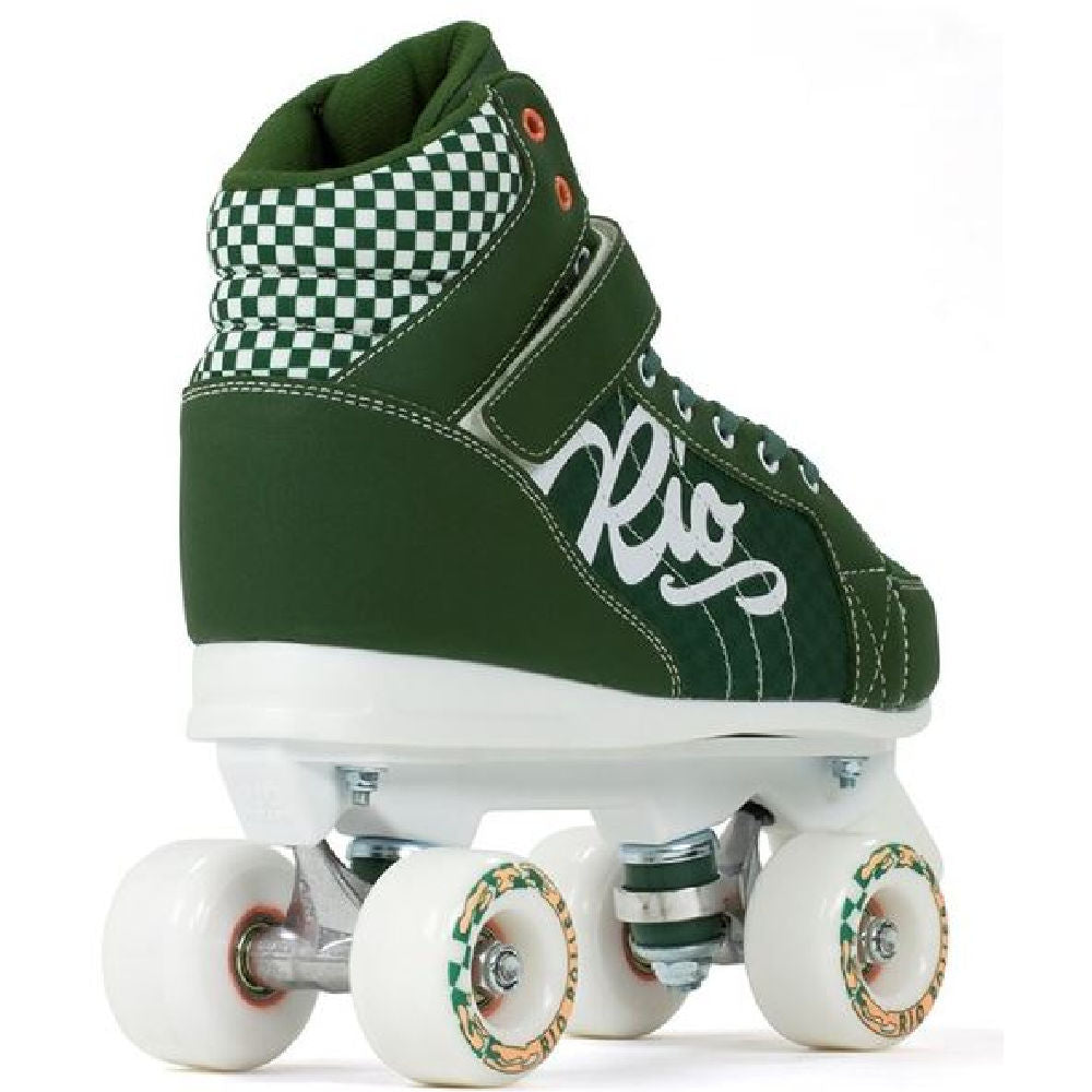 Rio Mayhem II Green Roller Skates for Women & Men - Outdoor & Indoor Quad Skates with Comfortable Padding - Perfect for Rink, Park, Street Skating & Roller Derby