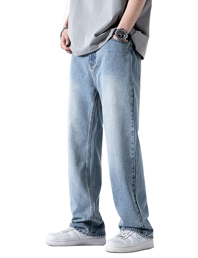 Men's Classic Straight Leg Denim Jeans - Comfortable Regular Fit Trousers for Casual Wear & Everyday Outfits