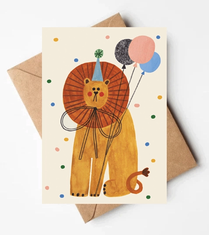 Funny Birthday Card with Lion Design - Perfect for Parties, Gifts & Celebrations | Daria Solak