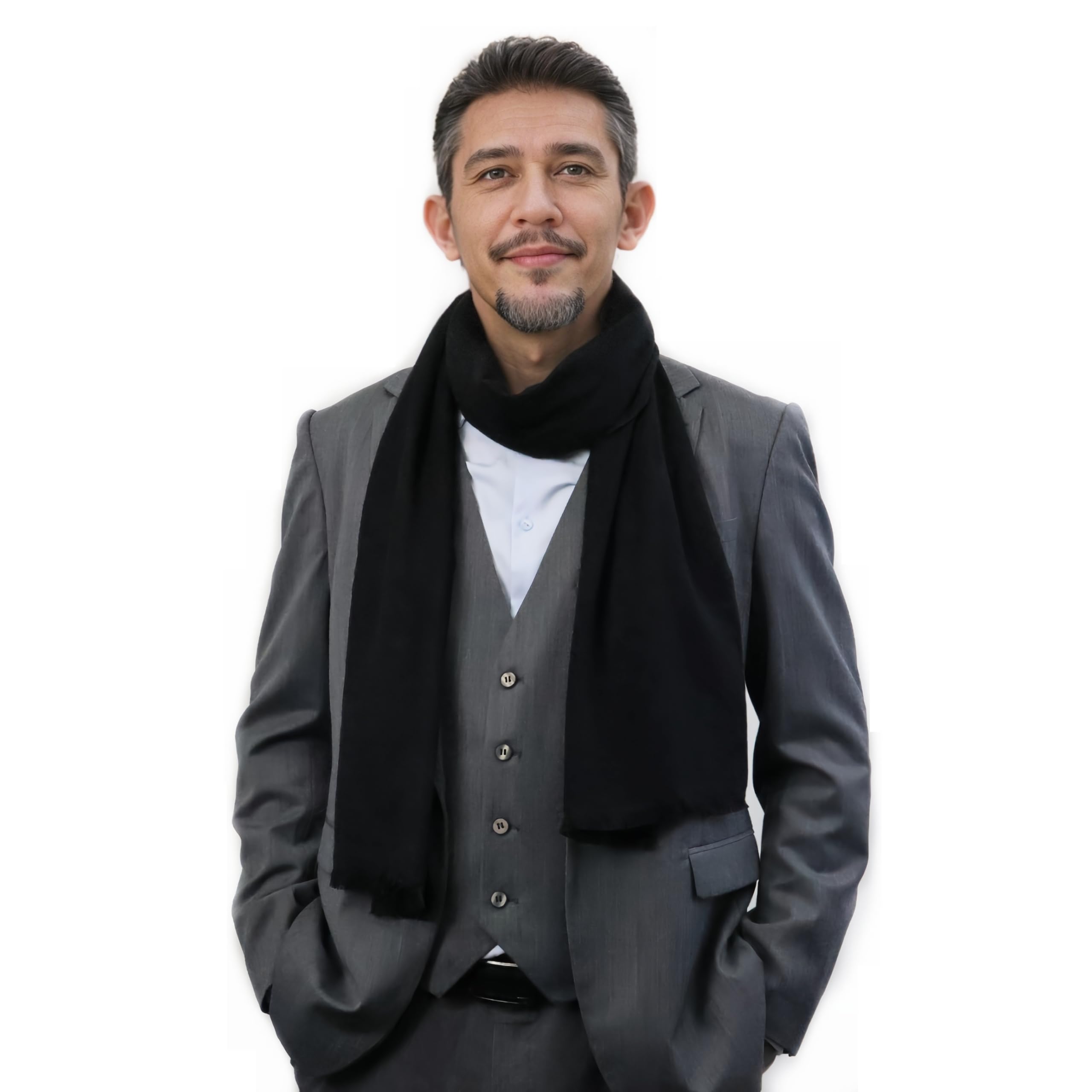 Premium Men's Cashmere Feel Scarf - Soft Winter & Autumn Fashion Accessory with Elegant Tassels - Perfect for Cold Weather, Office Wear & Outdoor Activities
