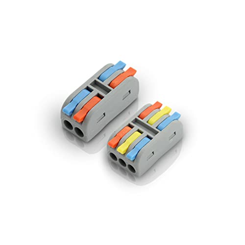 Shopcorp 32A/600V 4-Pole Quick Connect Wire Connectors - Color Coded Lever Splicing for 28-12 AWG Wires (30 Pack) - Ideal for Home Electrical Wiring, DIY Projects, and Professional Electrical Installations