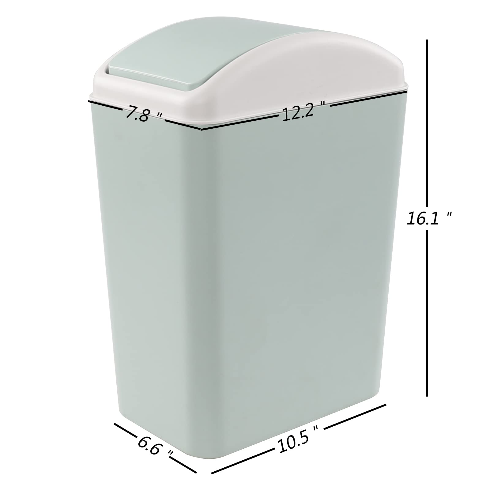 16L Swing Lid Trash Can - Odor-Proof Plastic Kitchen Garbage Bin with Step Pedal, Perfect for Home, Office & Restaurant Use