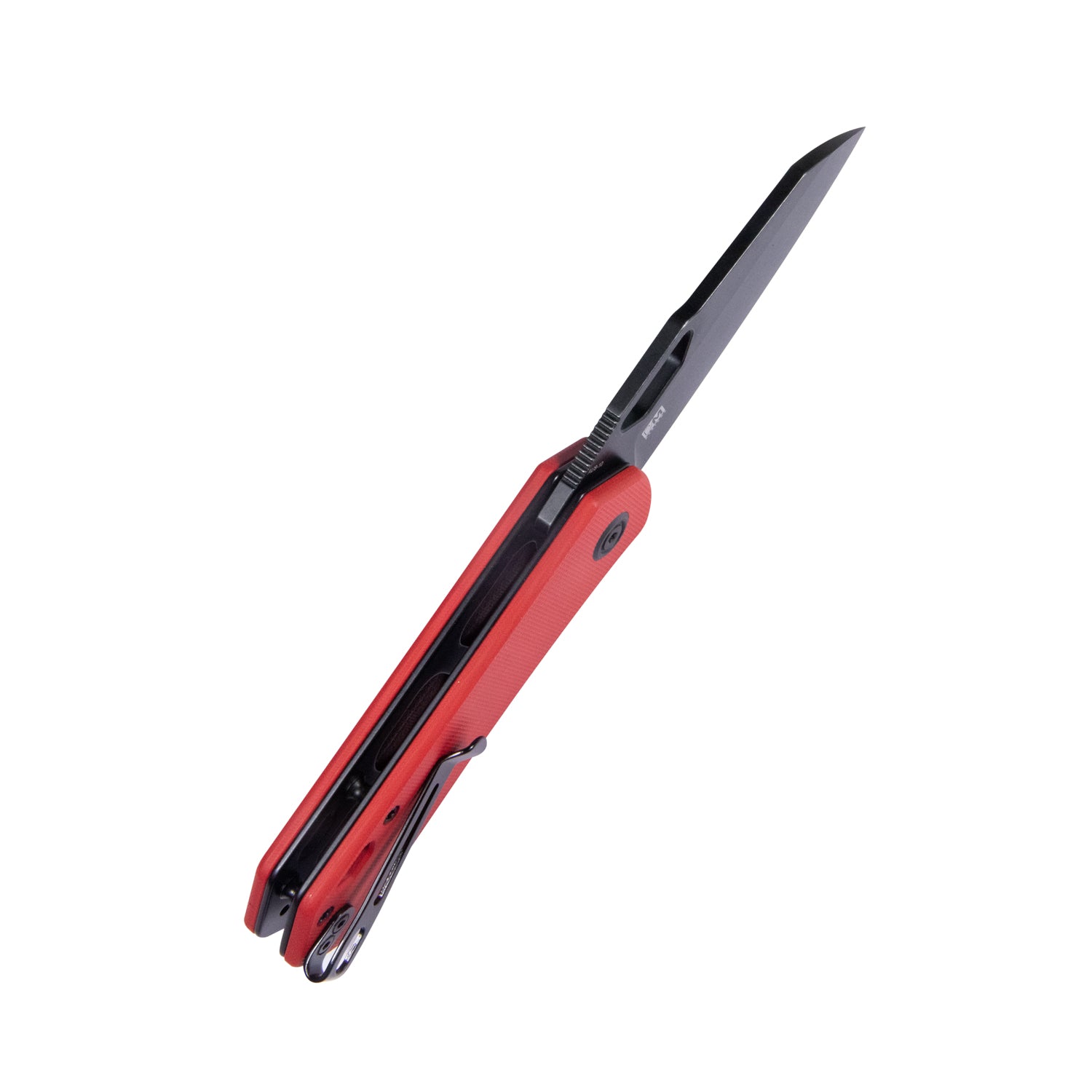 Duroc Liner Lock Flipper Pocket Knife - Small Folding Knife with Red G10 Handle & 2.91