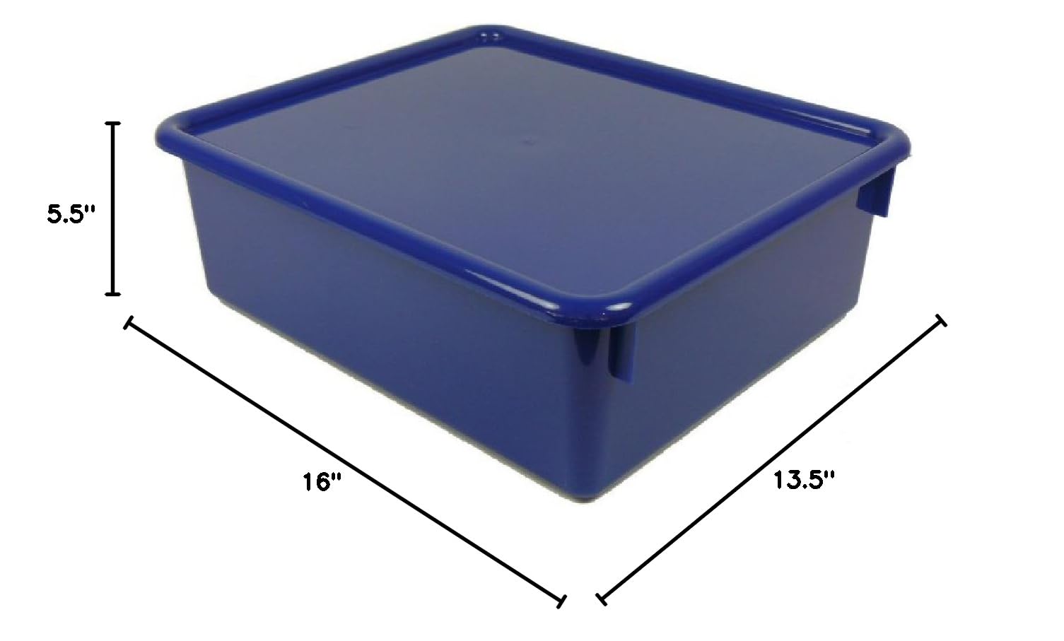 Romanoff Double Stowaway Tray with Lid - Blue Plastic Storage Container for Kitchen Pantry Organization | Perfect for Food Storage, Spice Organization & Under Cabinet Storage