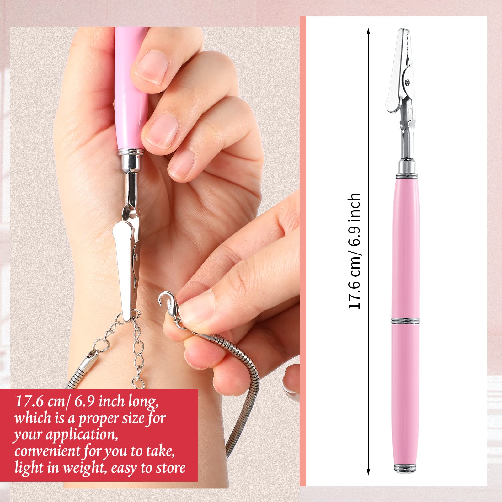 Pink Bracelet Helper Tool - 6.9 Inch Jewelry Fastening Aid for Women | Watch Clasp Assistant with Gift Box | Perfect for Solo Bracelet Wearing & Jewelry Gifting