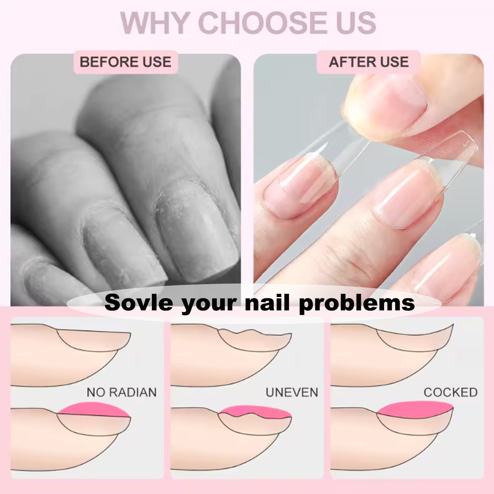 24Pcs White Gradient Press On Nails Short Square Fake Nails - Glossy Acrylic Artificial Nails with Nail Glue - Reusable French Nails for Women & Girls - Perfect for Parties, Weddings & Daily Wear