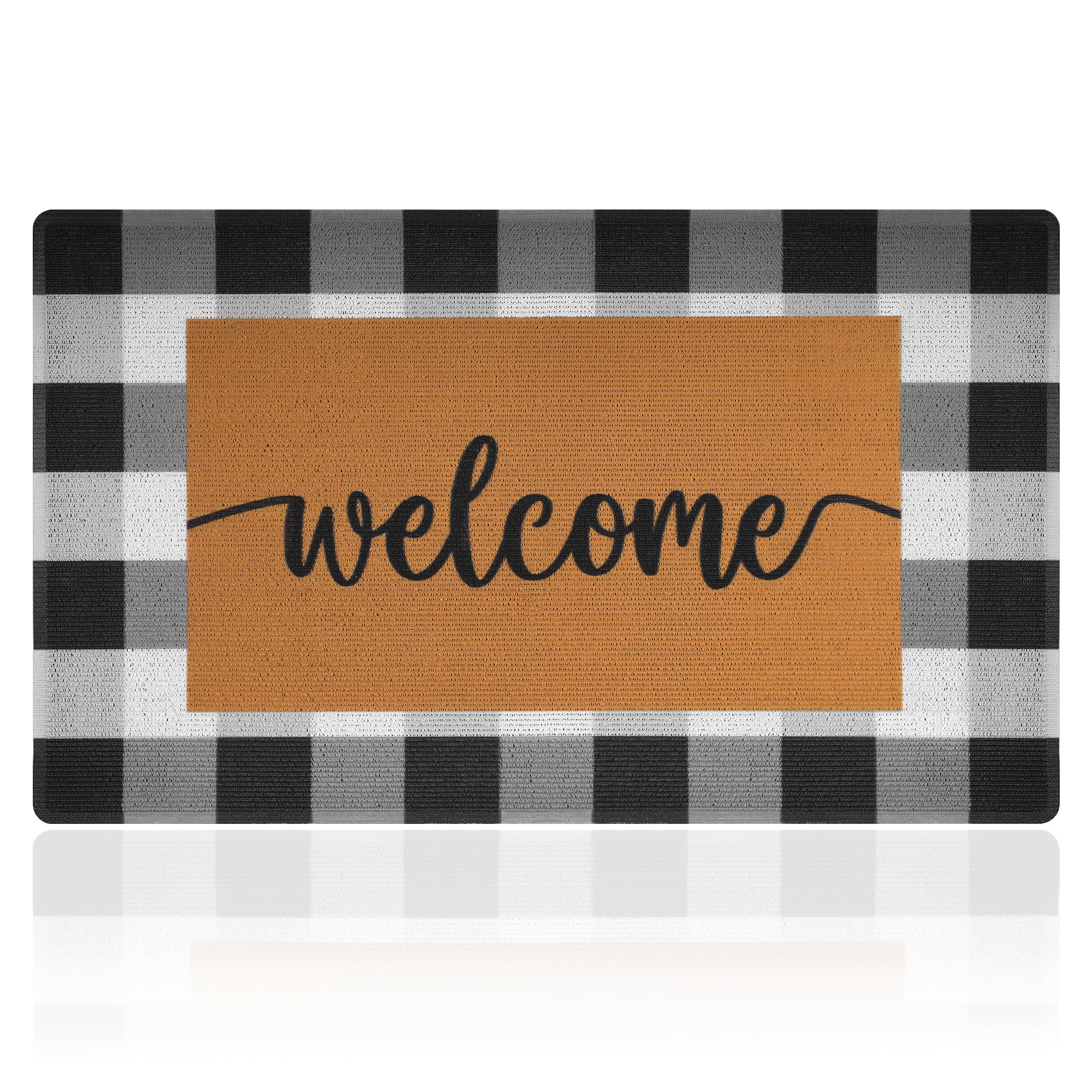 Non-Slip Welcome Doormat for Front Door - Indoor Outdoor Entrance Mat with Anti-Slip Backing, Durable Porch Mat for Home Entryway - Perfect for Outdoor Use on Decks, Patios & Mudrooms