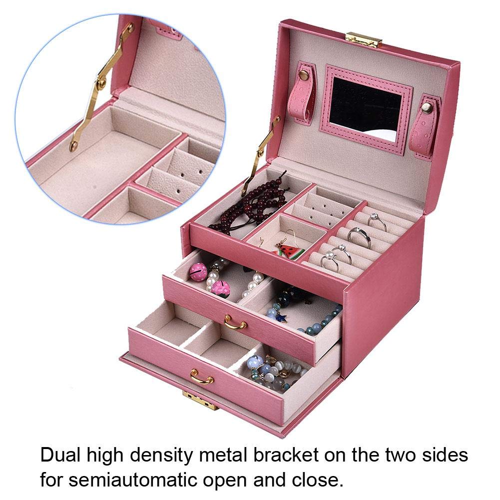 Premium PU Leather Jewelry Storage Box - Watch, Earring, Ring & Necklace Organizer Case | Perfect for Travel, Home & Gift Giving