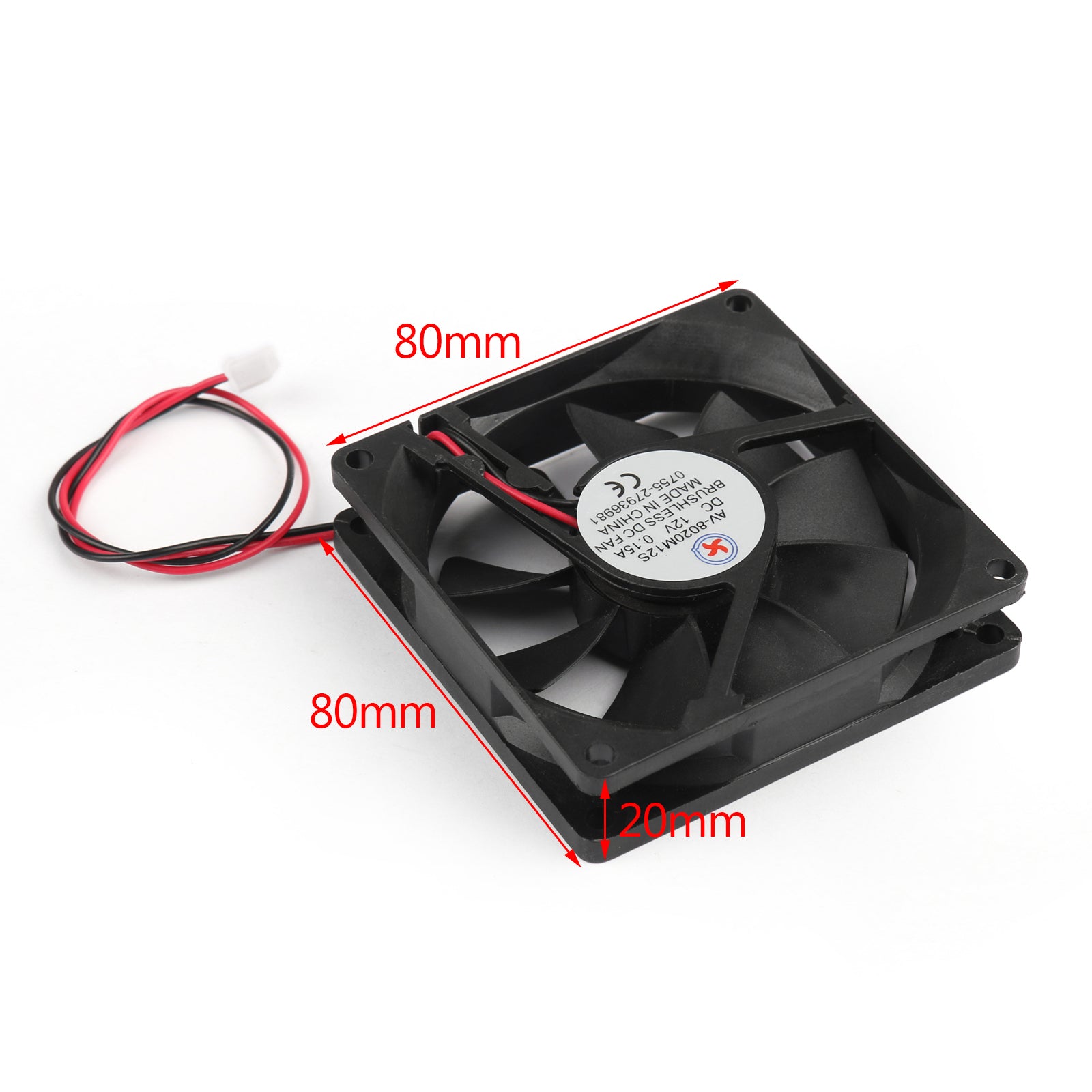 10PCS DC Brushless Cooling PC Computer Fan 12V 8020s 80x80x20mm 0.15A 2 Pin Wire - Quiet High Performance Cooling for Gaming PC, Desktop, Server & Electronics Projects