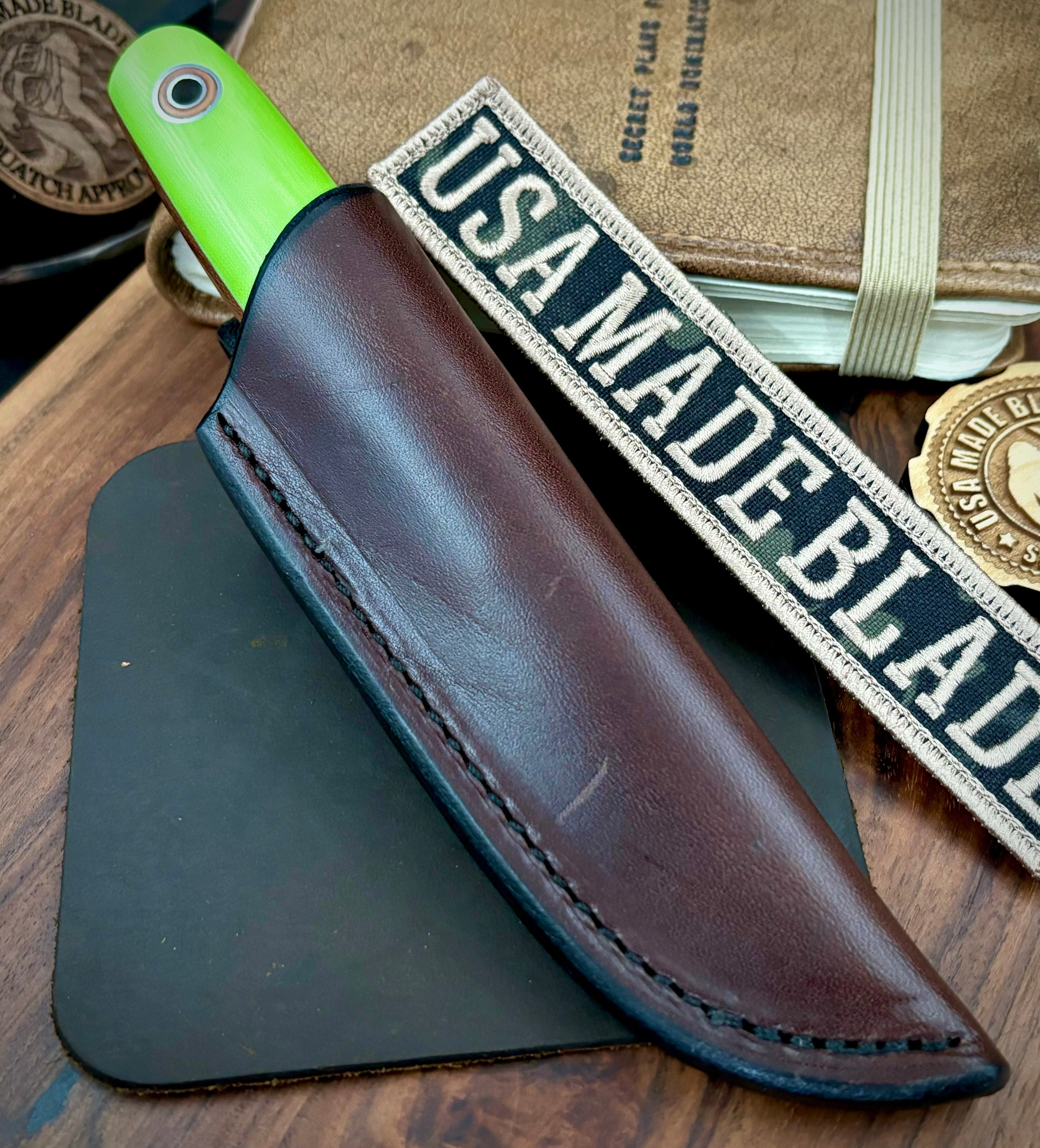 Fiddleback Forge Boudreaux Bolstered Tree Frog Linen Tapered Tang A2 Knife - Premium Handcrafted Outdoor Survival & Camping Tool for Hunting, Bushcraft & Everyday Carry