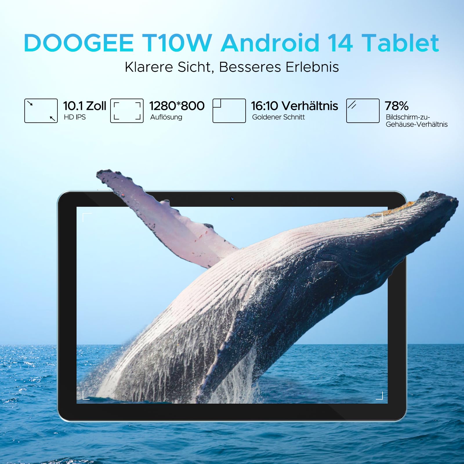 DOOGEE T10W 10 Inch Android 14 Tablet with Keyboard - 9GB RAM 128GB ROM (Expandable to 1TB) - HD Touchscreen, 8000mAh Battery - WiFi GPS LTE Bluetooth 5.0 OTG - Includes Stylus - Perfect for Work, Study & Entertainment