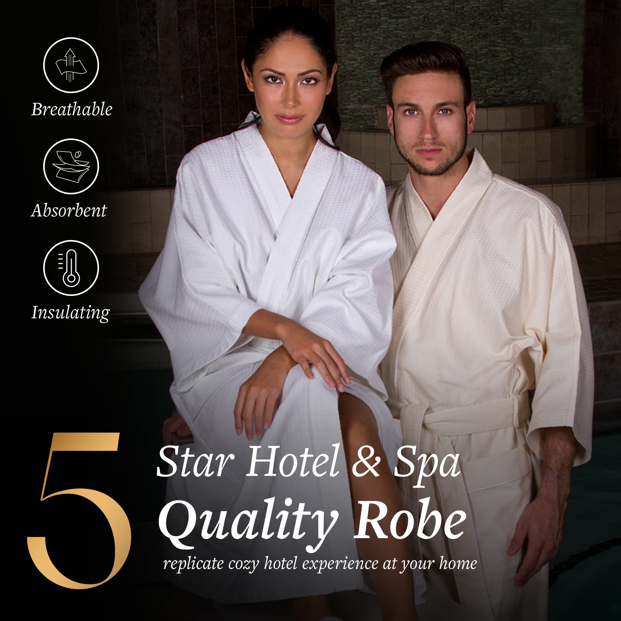 CHADSWORTH & HAIG Knit Bathrobe - Lightweight & Super Soft Waffle Robe for Women & Men | Unisex Hotel & Spa Quality Loungewear | Perfect for Relaxation, Spa Days & Cozy Evenings at Home