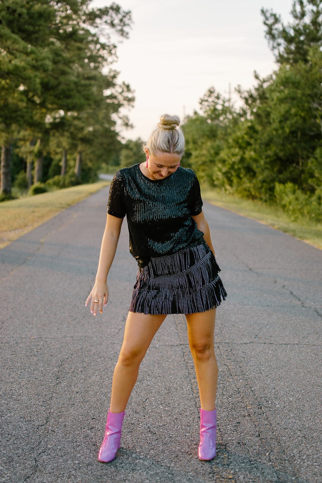 Sparkly Black Sequin Cap Sleeve Top for Women - Party Wear, Club Outfit, Evening Blouse for Special Occasions