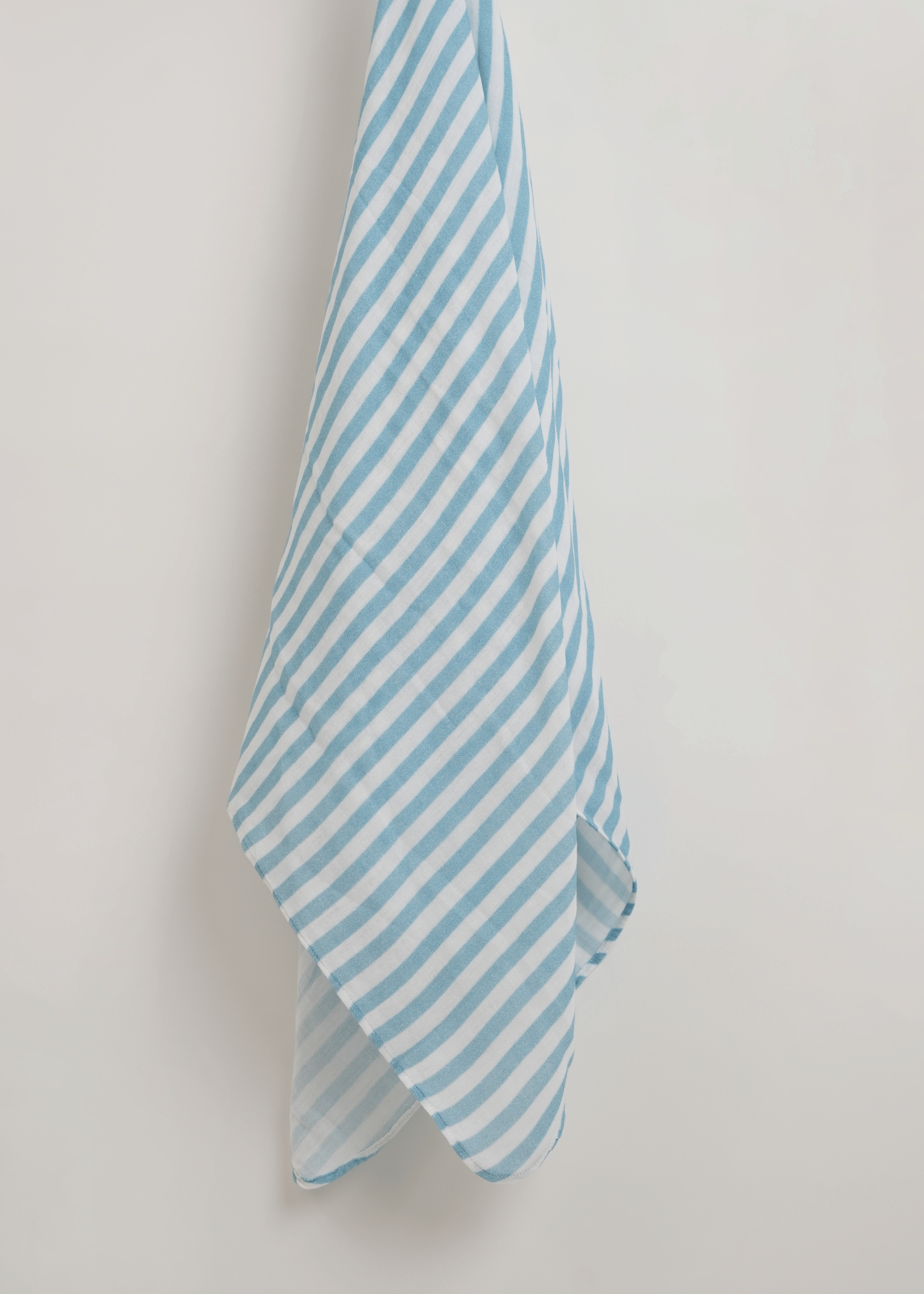 Organic Blue Stripes Muslin Swaddle Blanket - Soft & Breathable Baby Wrap for Newborns - Perfect for Swaddling, Nursing, Stroller & Car Seat Cover