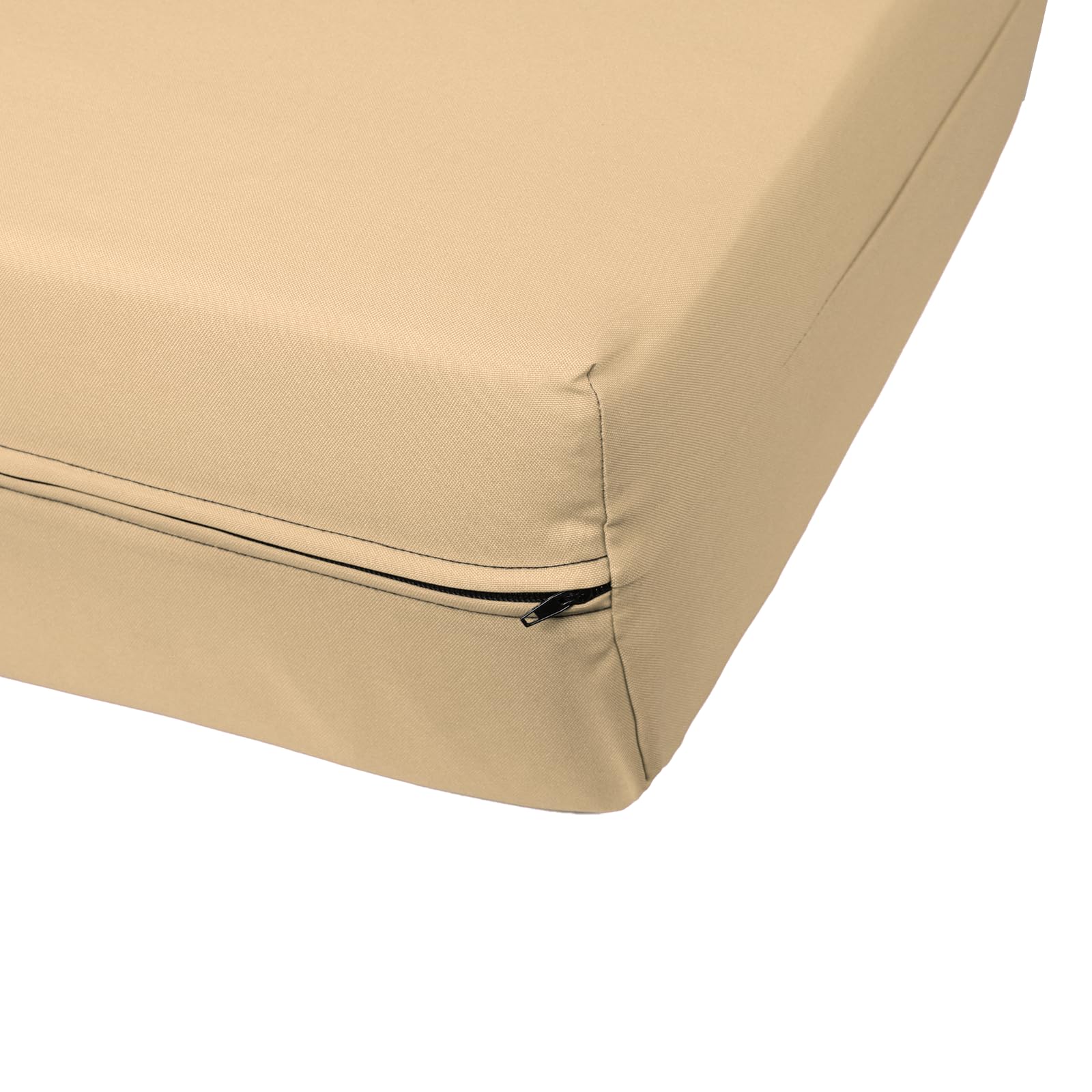 MoNiBloom Twin Futon Cover - Stretchable Armless Sofa Slipcover with Zipper | Washable Furniture Protector for Adults, Kids & Pets | Perfect for Jackknife RV Sofas, Living Rooms & Dorm Decor (Khaki)