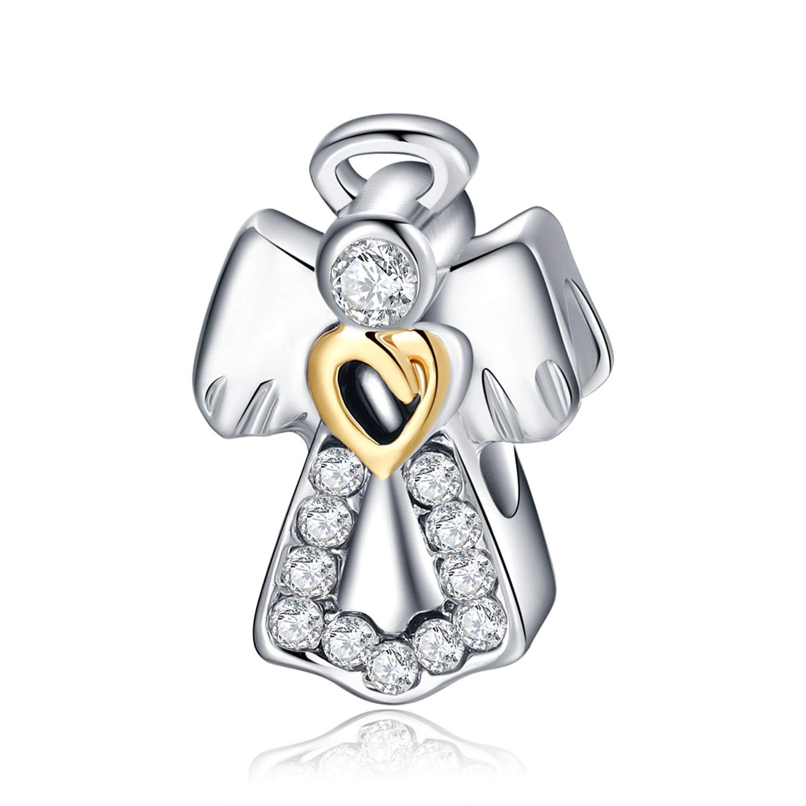 LeeFeel Bow Heart Charms - Exquisite Love Heart Beads with Clear CZ Stones for Women's Bracelets, DIY Jewelry Making Supplies - Perfect for Valentine's Gifts, Friendship Bracelets, and Handmade Jewelry Projects