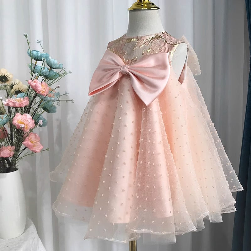 Beautiful White First Communion Dress for Baby Girls - Toddler Princess Party Gown for Birthday & Special Occasions
