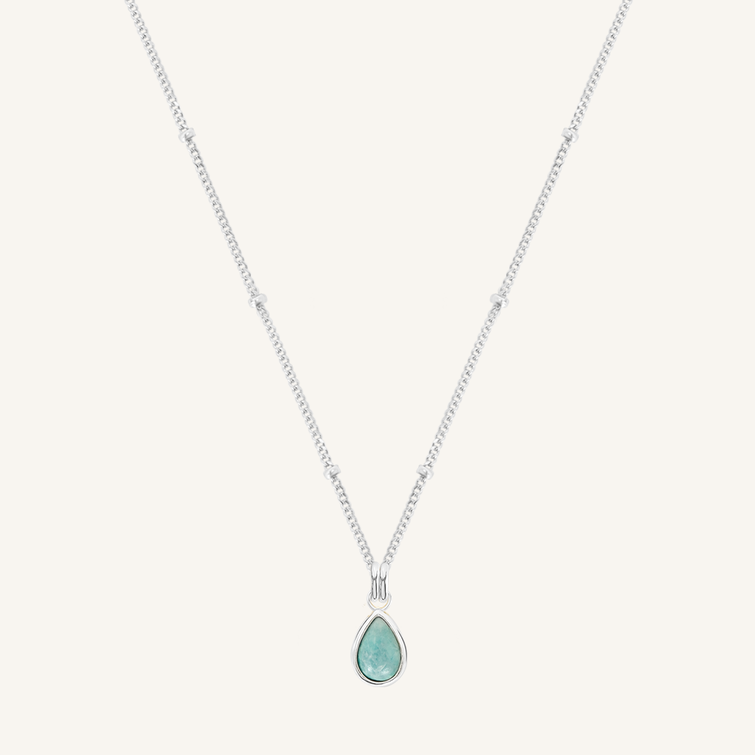 Amazonite Gemstone Charm Necklace for Women - Healing Crystal Jewelry for Positive Energy & Stress Relief - Perfect for Meditation, Yoga & Spiritual Gifts