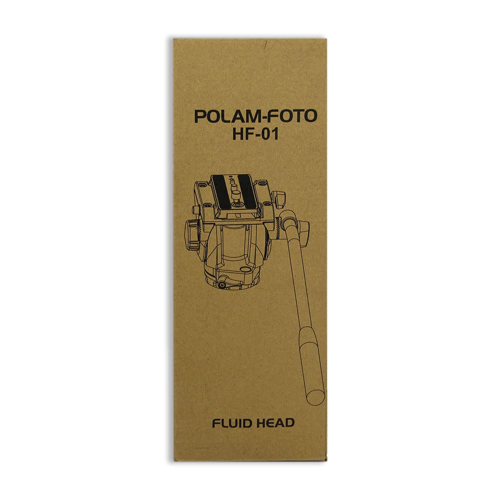 Professional POLAM-FOTO Tripod Fluid Drag Pan Head with 1/4 & 3/8 Inch Screws & Sliding Plate - Compatible with DSLR Cameras & Camcorders - Perfect for Video Shooting, Photography & Live Streaming