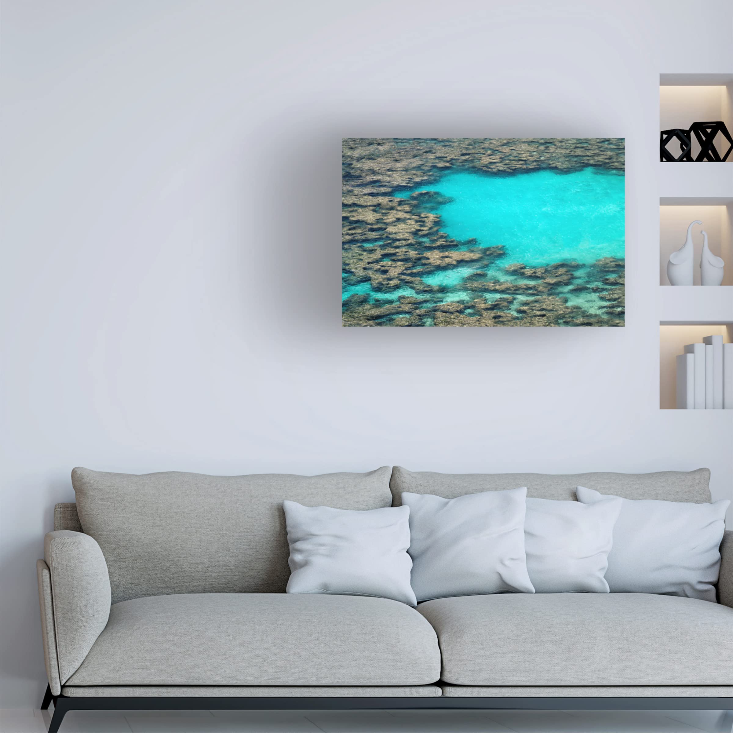 Dennis Frates 'Hanauma Bay' Canvas Wall Art Print - Tropical Beach Landscape Painting for Living Room, Bedroom & Office Decor