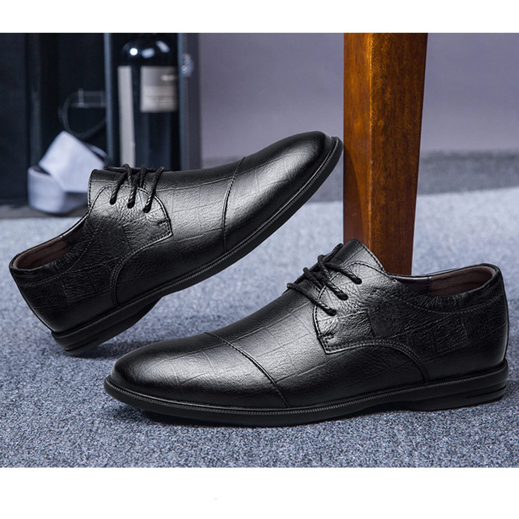Men's Soft Leather Oxford Shoes - Casual & Business Dress Flats for Work, Leisure, Driving & Outdoor | Comfortable Lace-Up Loafers for Office, Travel & Daily Wear