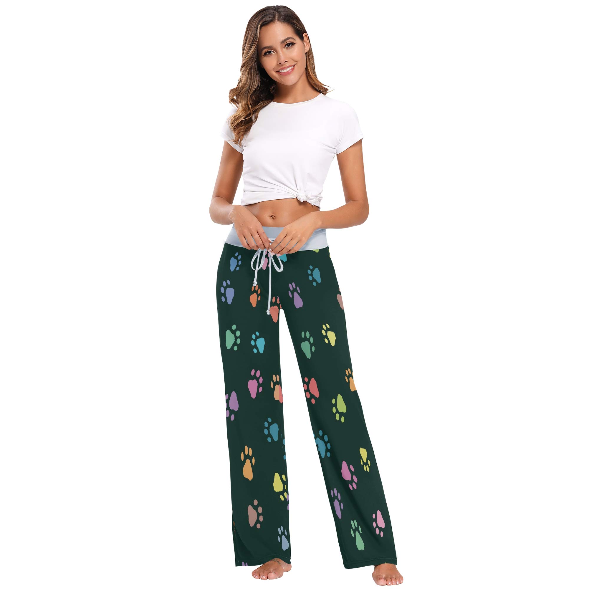 ALAZA Women's Lounge Pants - Soft Stretchy Wide Leg Sleep Pants for Women, Comfortable Casual Pajama Bottoms for Home, Yoga & Relaxation