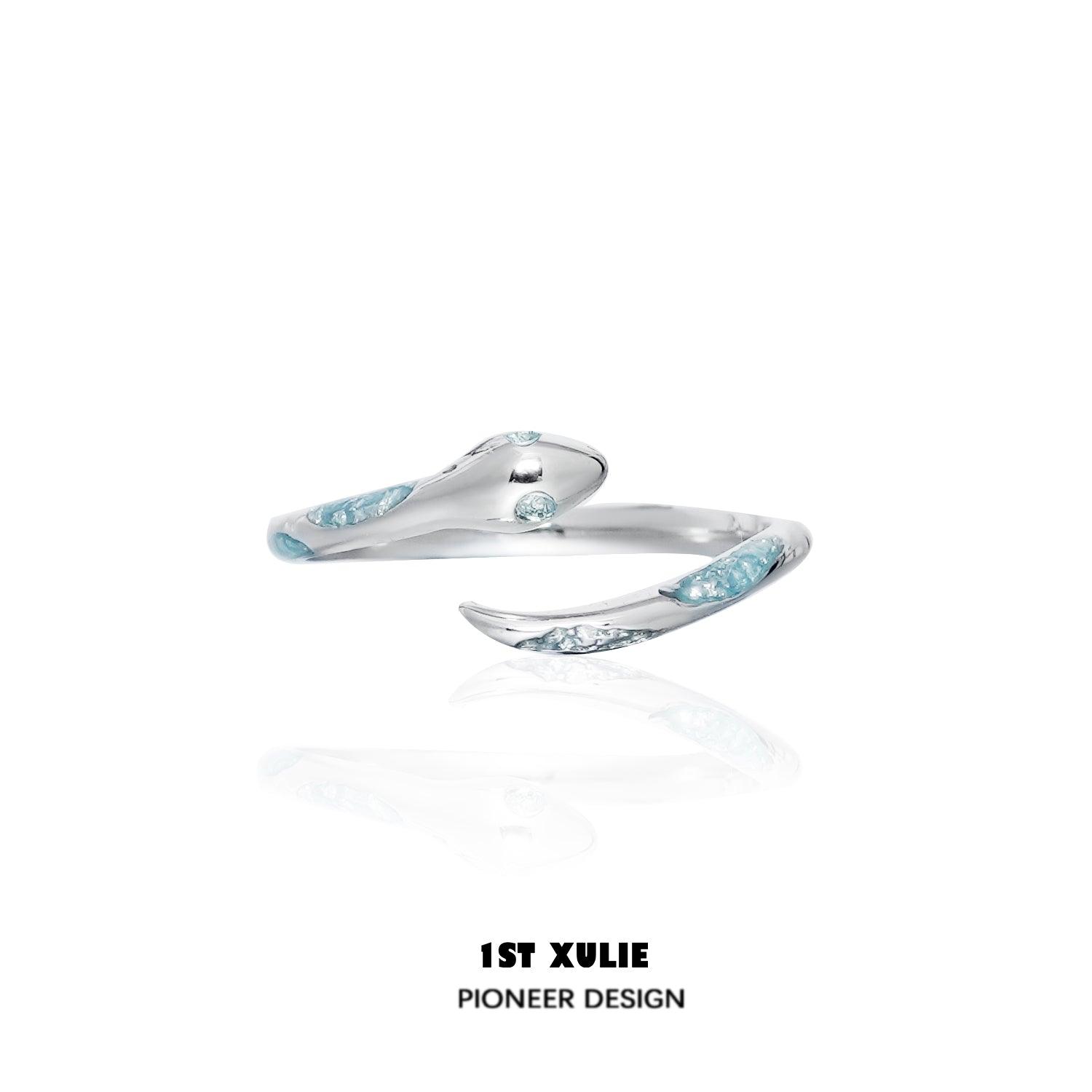 Frozen Serpent Girl Adjustable S925 Sterling Silver Ring for Women - Gothic Jewelry for Halloween, Cosplay & Unique Fashion Accessories
