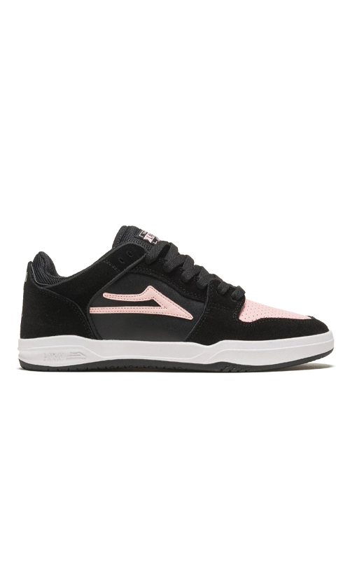 Lakai Telford Low Suede Men's Skate Shoes - Black/Pink - Comfortable & Durable Sneakers for Streetwear & Skateboarding