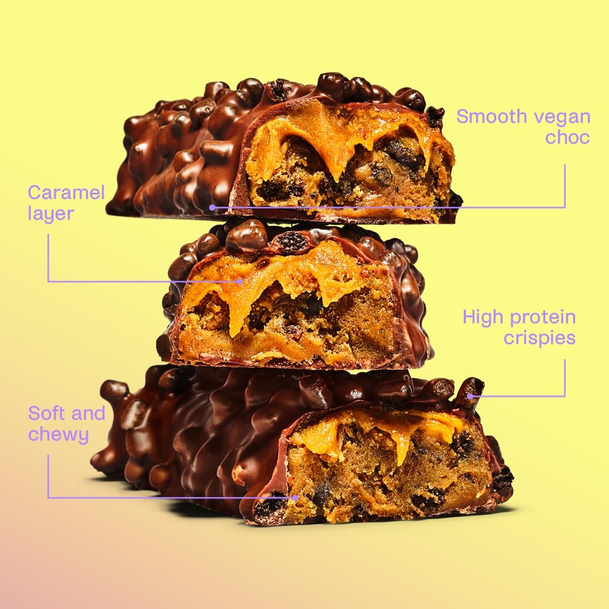 Misfits Vegan Protein Bars - Caramel Fudge Flavor | Plant-Based, Low Sugar & Low Carb, High Fiber Healthy Snacks | Pack of 15 | Perfect for Post-Workout Recovery, Keto Diet & On-the-Go Nutrition