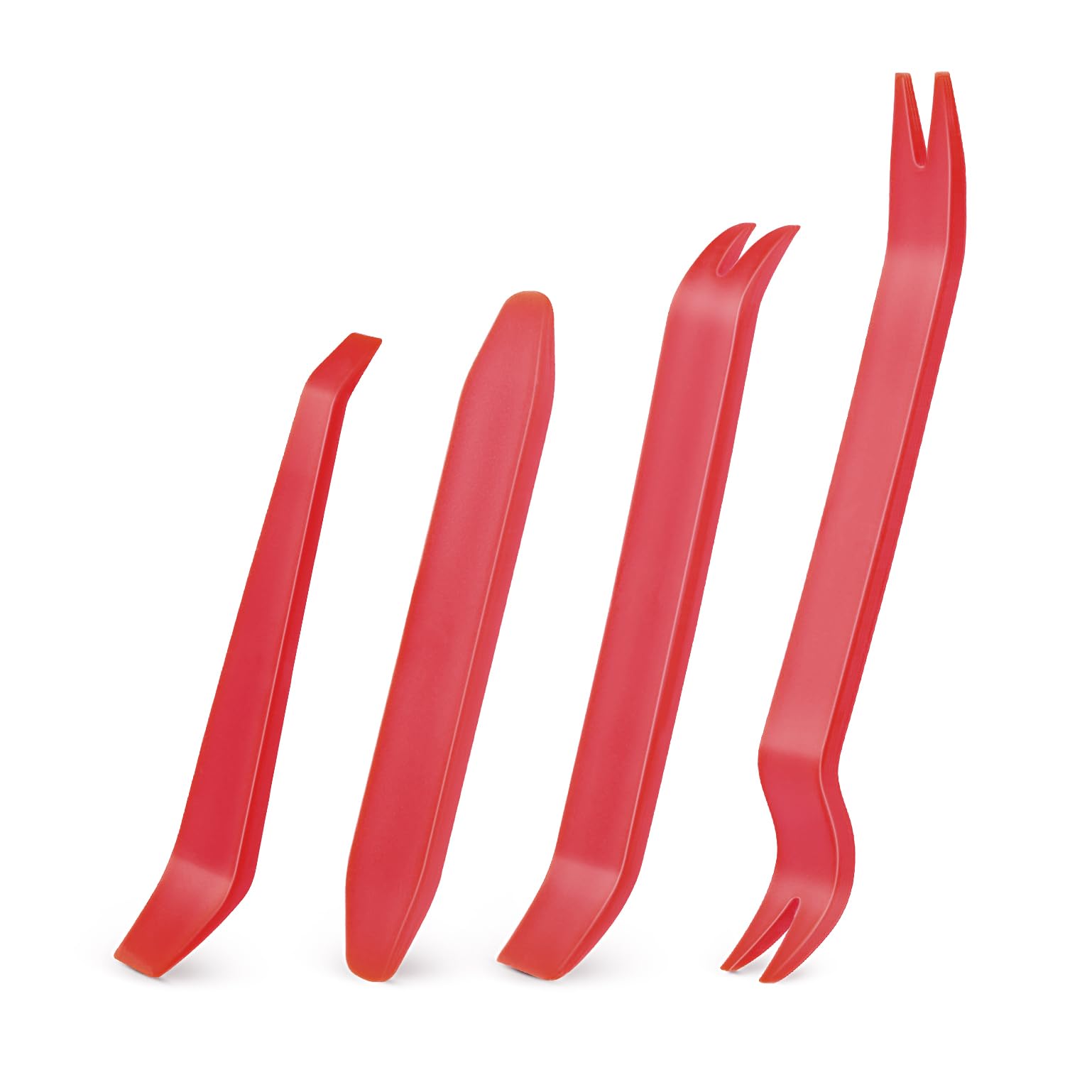 GOOACC 4PCS Auto Trim Removal Tool Kit - No Scratch Car Audio Dash Window Molding Removal Set (Red) | Perfect for Car Stereo Installation, Door Panel Repair & Interior Detailing