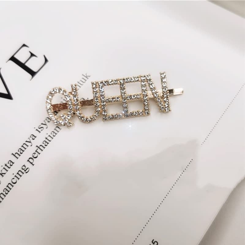 Shidara Rhinestone Letter Hair Clips - Shiny Gold & Silver Crystal Hairpins for Women & Girls (5-Piece Set) | Elegant Hair Accessories for Parties, Weddings & Everyday Style