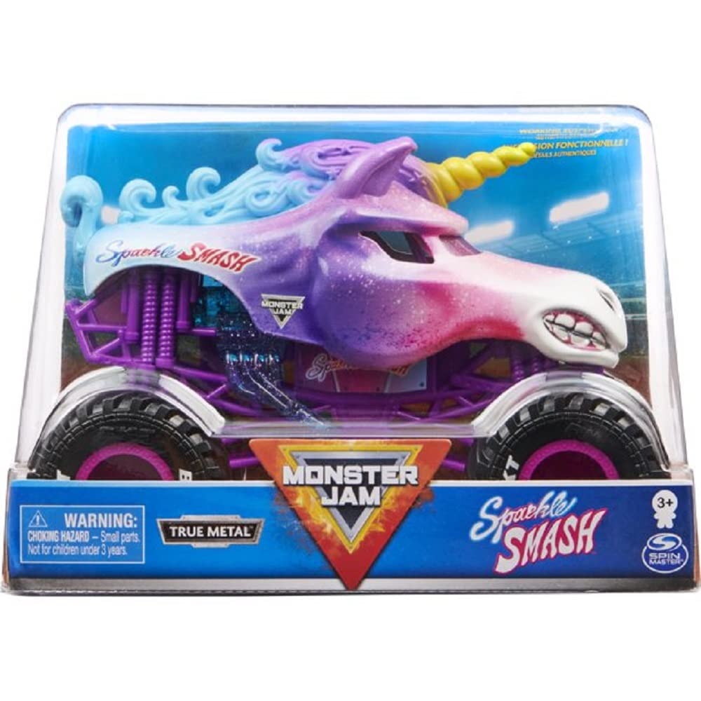 Monster Jam Sparkle Smash Monster Truck 1:24 Scale Die-Cast Toy - Collectible Diecast Vehicle for Kids & Adults - Perfect for Play, Display & Gift Giving