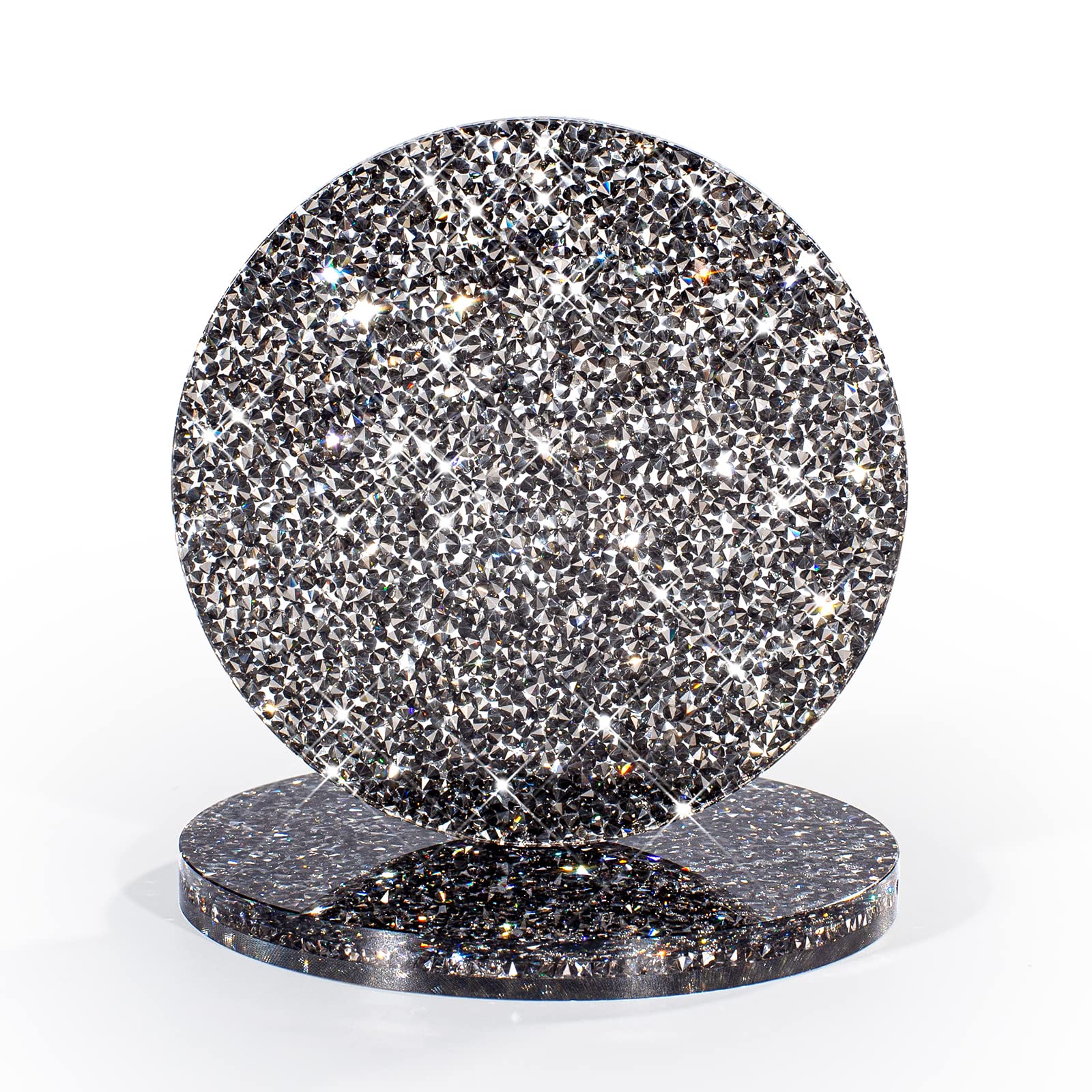 Sparkling Rhinestone Crystal Coasters Set - Elegant Grey Coffee Table Mats for Home Decor & Protection - Perfect for Parties, Weddings, and Living Room Decorations