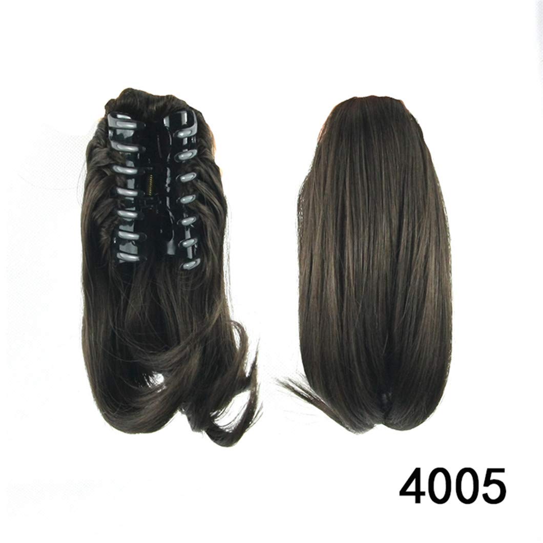 Natural Color 8-Inch Synthetic Hair Ponytail Extensions with Clip for Women - Easy Hair Bun & Claw Style - Perfect for Daily Wear, Parties & Cosplay