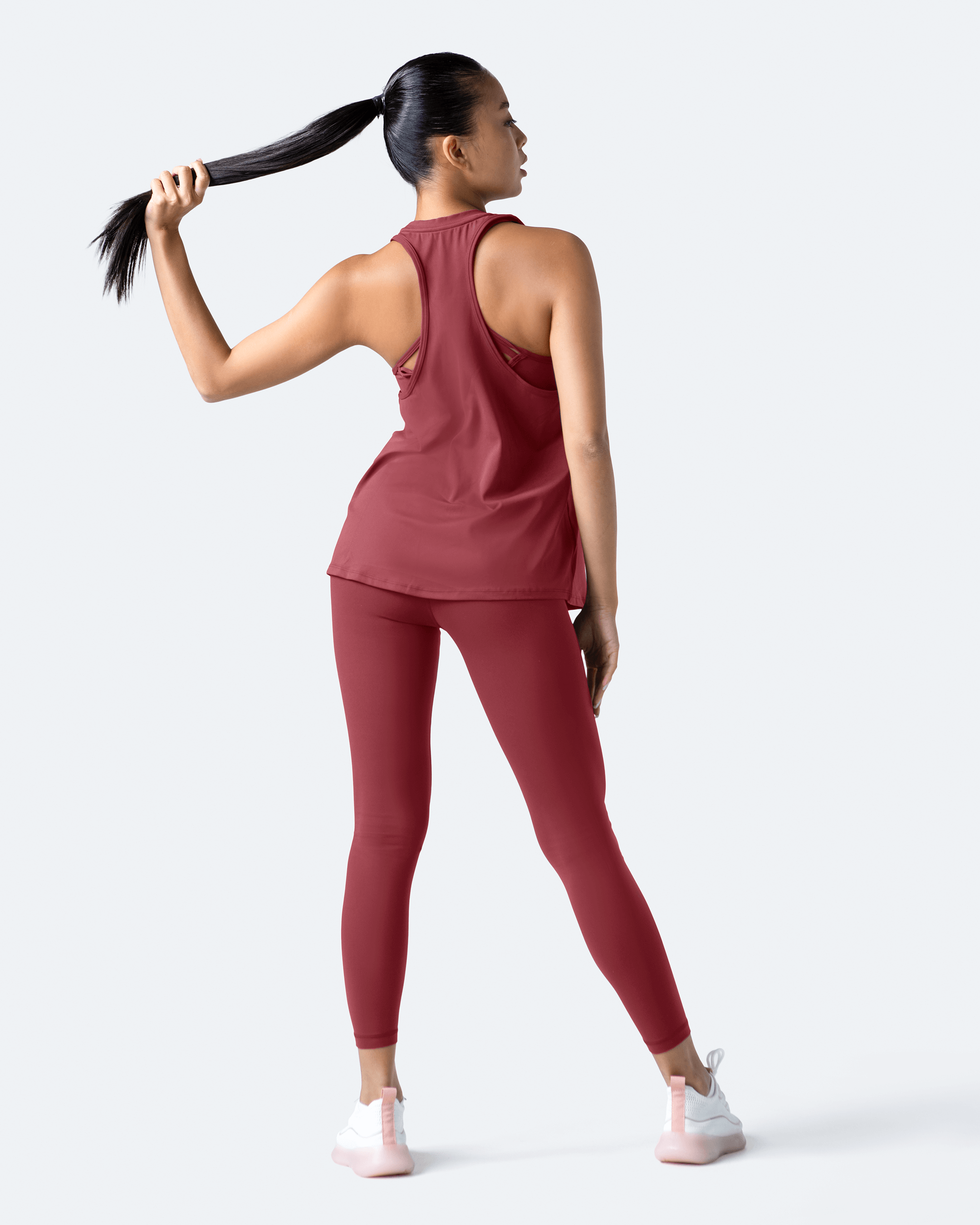 Passionate Red ⅞ Leggings for Women - High Waist Yoga Pants, Workout Running & Lounge Wear - Soft Stretchy Athletic Tights for Fitness & Casual Outfits