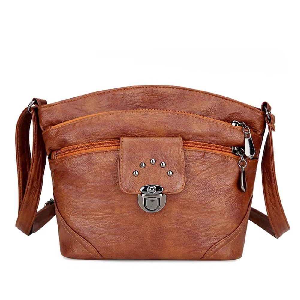 Vintage Leather Crossbody Purse for Women - Adjustable Strap Hobo Bag, Casual Shoulder Handbag for Travel, Work & Everyday Use