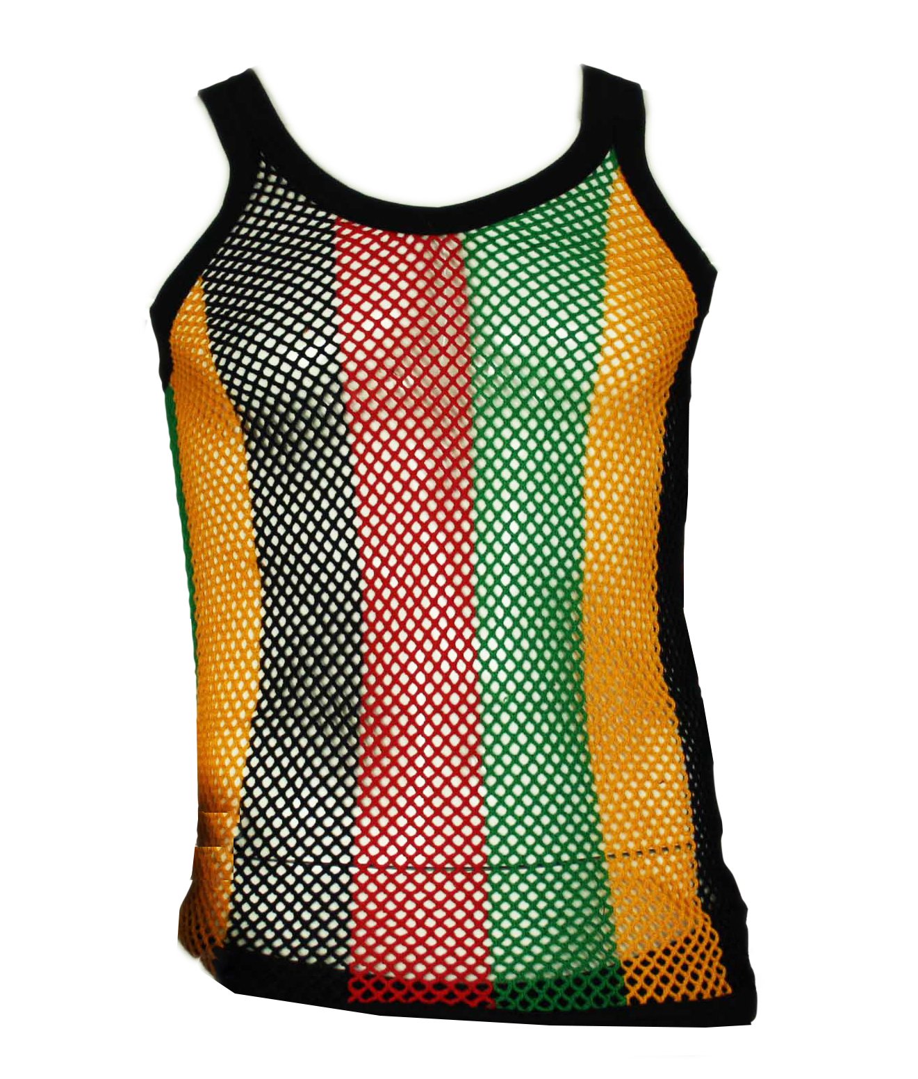 UD Men's Mesh Vest - Cotton Fishnet Muscle Shirt in Black, Red, Green, Yellow for Gym & Beach