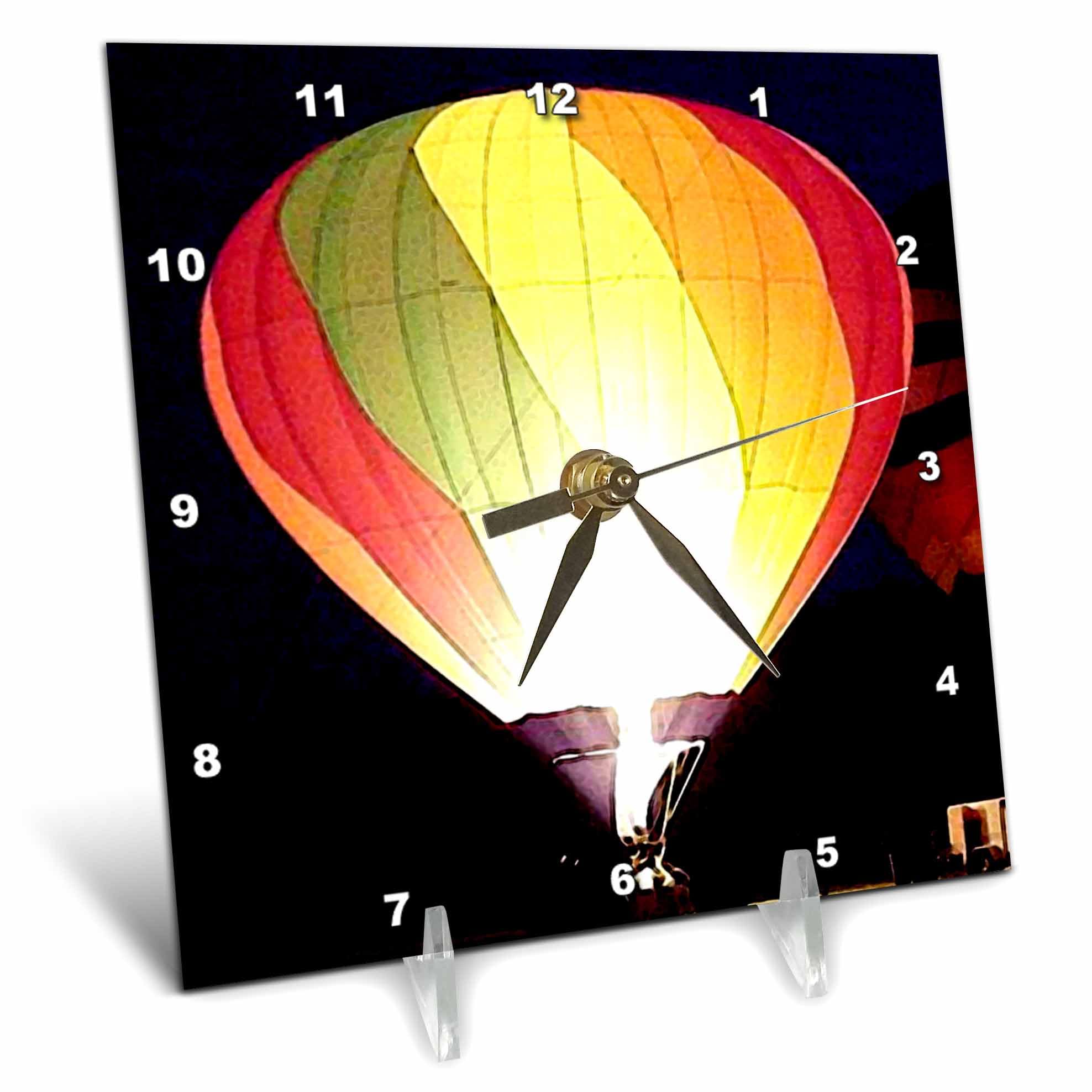 3D Colorful Air Balloon Desk Clock - 6x6 Inch Stylish Office Decor, Gift for Home & Office Use | Perfect for Workspace, Bedroom, or Living Room Decoration