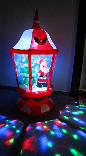 6ft Christmas Inflatable Lantern Decorations Set - Snowman & Tree + Santa & Tree LED Lighted Outdoor Decor for Holiday Parties, Yard, Garden, and Home