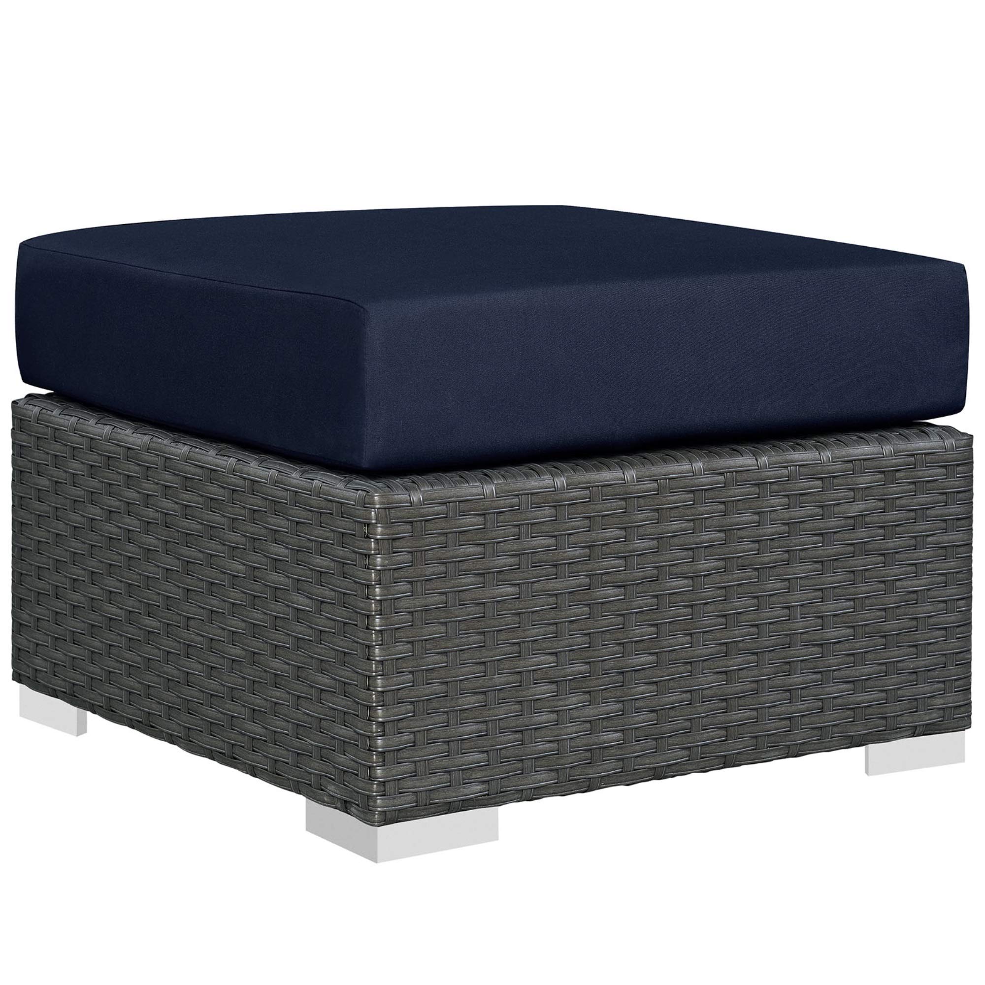 Ergode Sojourn Outdoor Patio Ottoman - Durable & Versatile Garden Seating with Sunbrella Fabric Cushions & UV Protection - Perfect for Poolside, Deck, and Backyard Relaxation