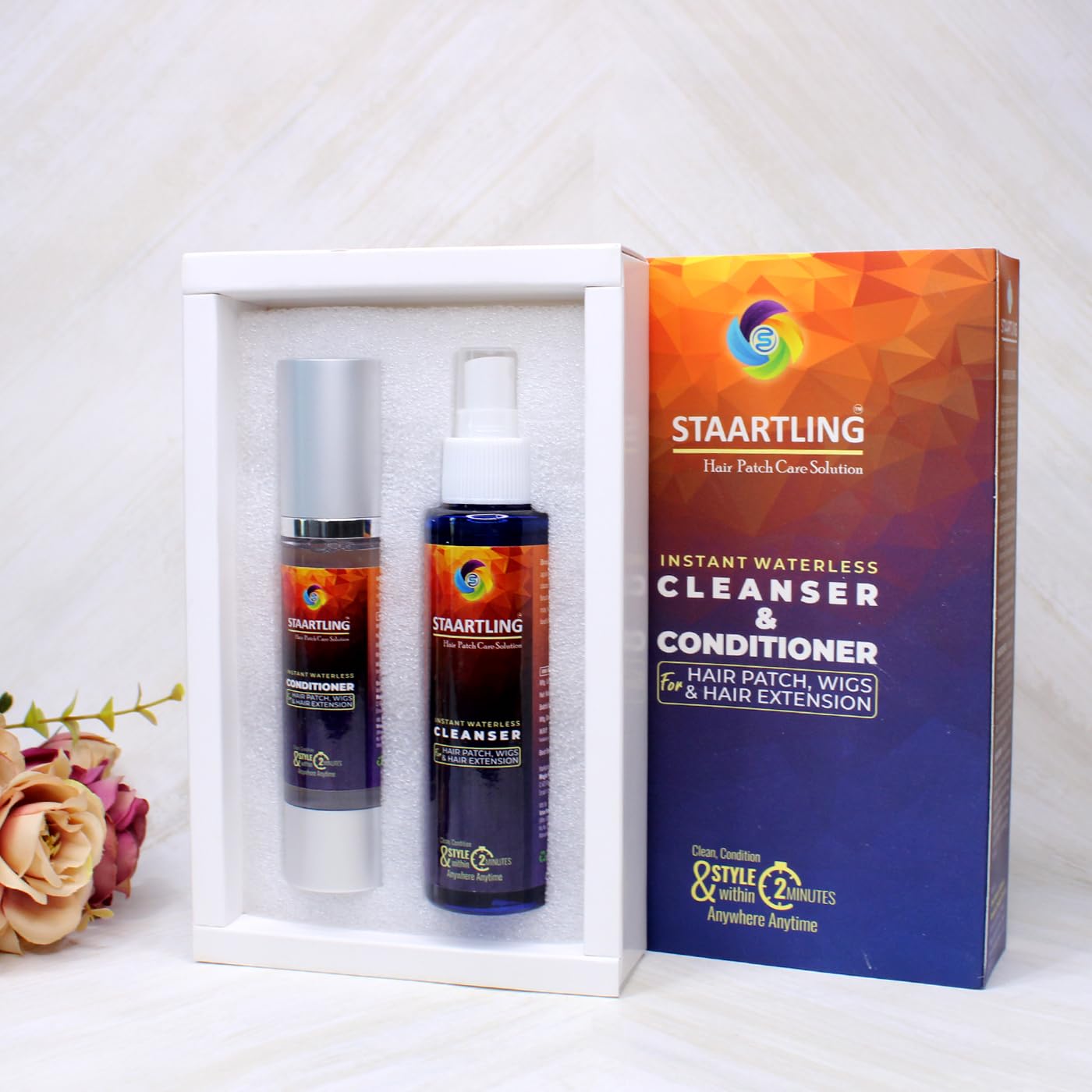 Professional Instant Waterless Hair Patch Cleaning Conditioner & Cleanser Spray - For Wigs, Hair Extensions & Toupees (Men & Women) - Quick Dry, No Rinse Formula - Perfect for Travel, Gym & On-The-Go Hair Care - 1 Pack