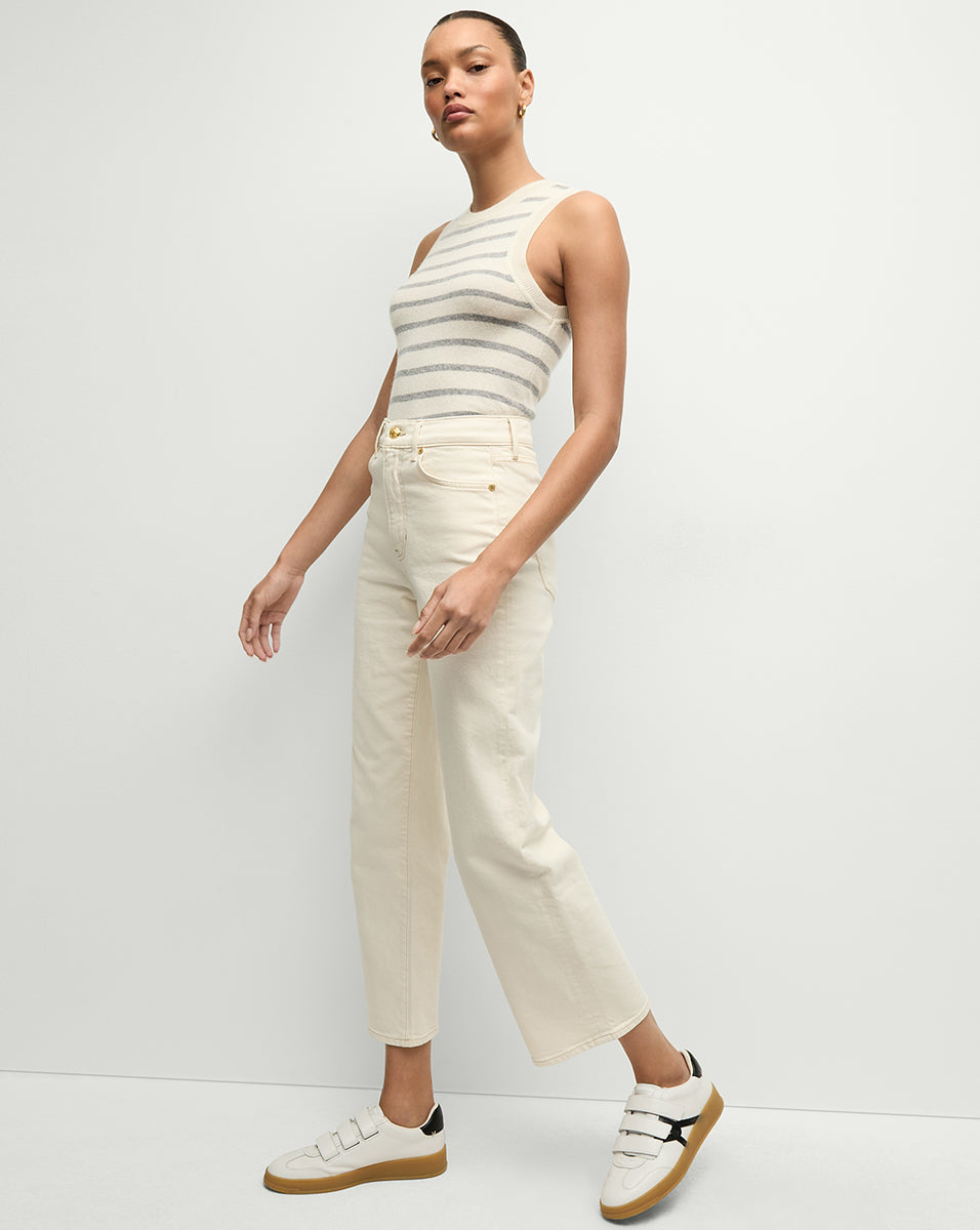 Luxury Striped Cashmere Tank Top for Women - Soft & Breathable Summer Layering Piece - Perfect for Office, Travel & Casual Outfits