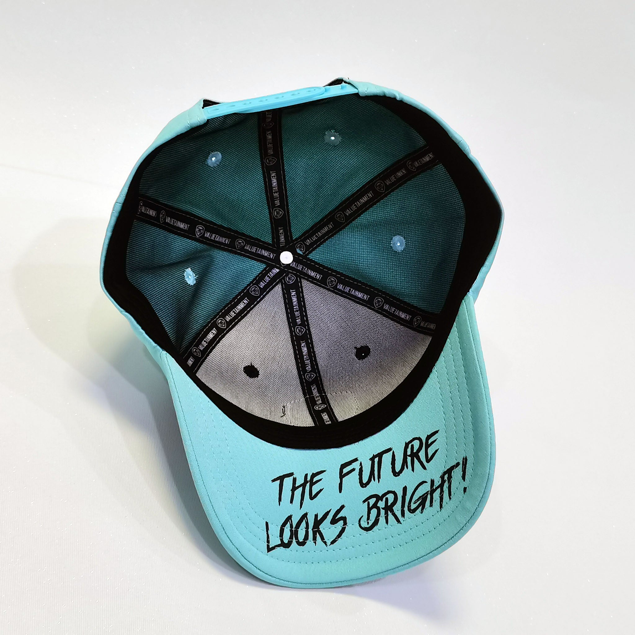 VT Shield Logo Future Looks Bright Snapback Hat - Black & Sky Blue Adjustable Baseball Cap for Men & Women | Perfect for Sports, Outdoor Activities & Casual Wear