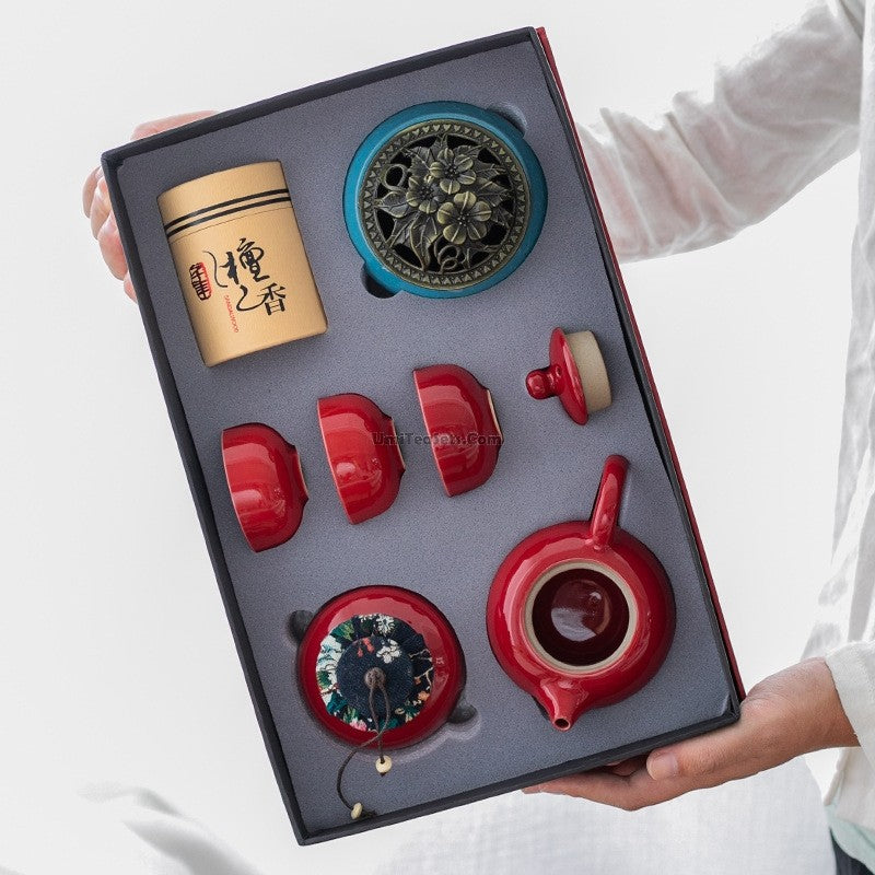 Premium Chinese Red Tea Set with Elegant Gift Box - Perfect for Gifting, Home Tea Ceremonies, and Relaxing Afternoon Tea Moments