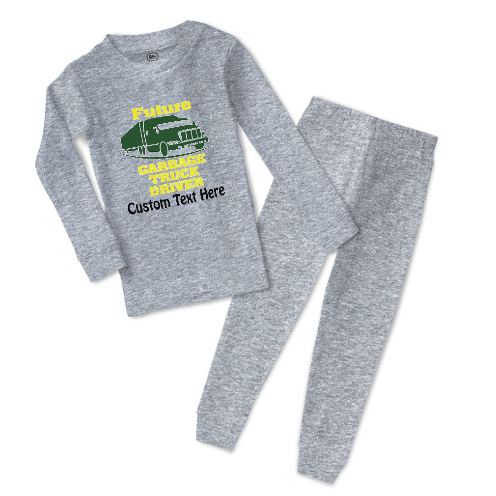 Custom Cotton Toddler Pajamas for Boys & Girls - Future Garbage Truck Driver Design - Snug Fit Sleepwear for Kids - Perfect for Bedtime & Playtime