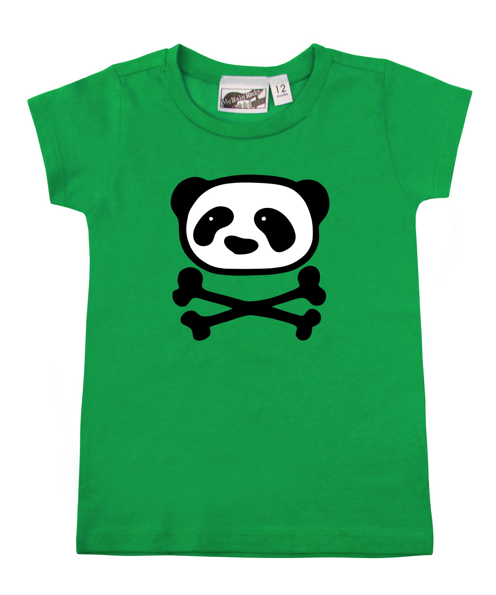 Panda Crossbones Green Baby T-Shirt for Play & Outings