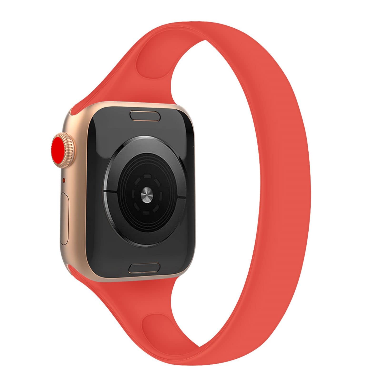 Mazoft Solo Loop Slim Band Compatible with Apple Watch 38mm 40mm 42mm 44mm 41mm 45mm 49mm - Stretchy Silicone Elastic Sport Strap for iWatch Series Ultra SE 8 7 6 5 4 3 2 1 - Lightweight Comfortable Wristband for Women & Men - Perfect for Running, Workout, Gym & Everyday Wear
