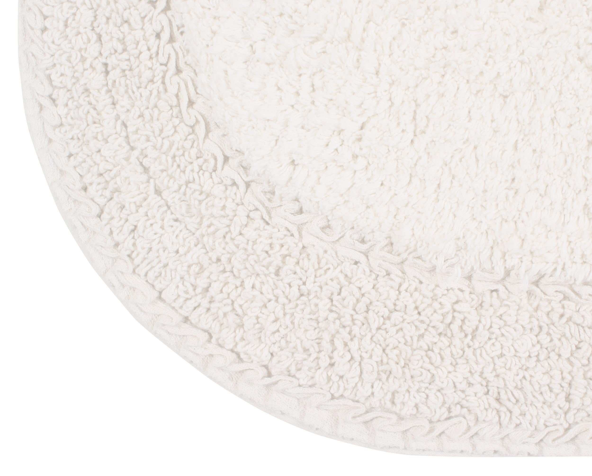 Premium 100% Cotton Double Ruffle Bathroom Rug Set - Ultra Soft & Absorbent Non-Slip Bath Mat, Washable Kitchen & Bath Floor Mat (24